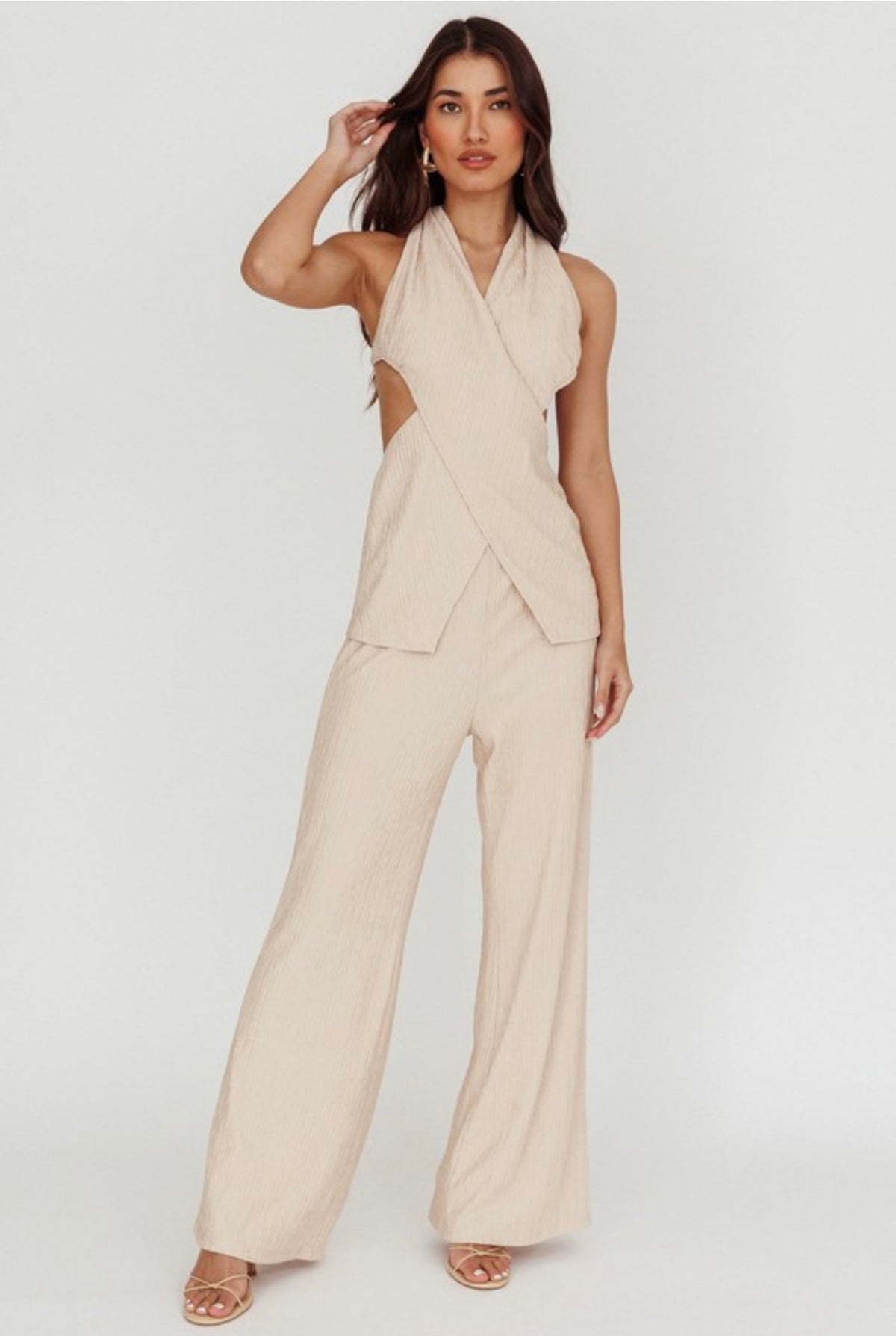 Halterneck Top and Pants Set