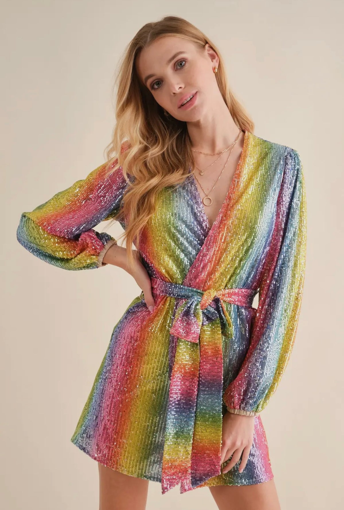 Rainbow/Multi-Color Sequin Dress