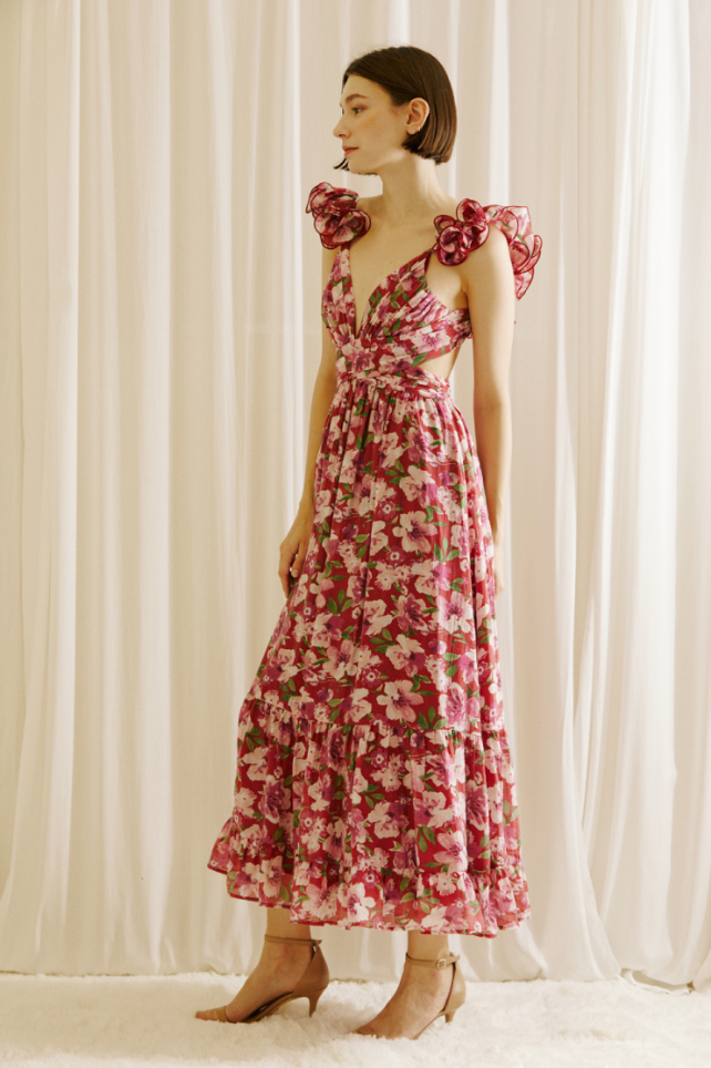 Floral Maxi Dress with Ruffles