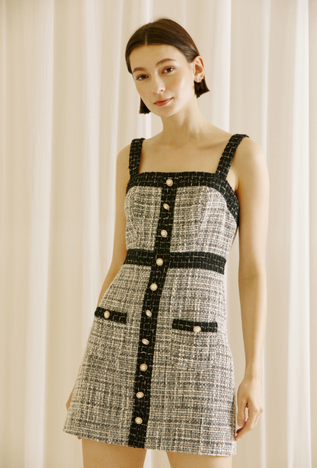 Tweed Houndstooth Dress