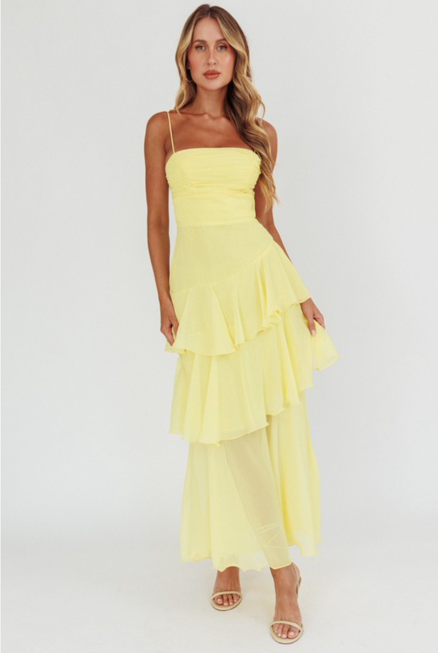 Yellow Tiered Maxi Dress