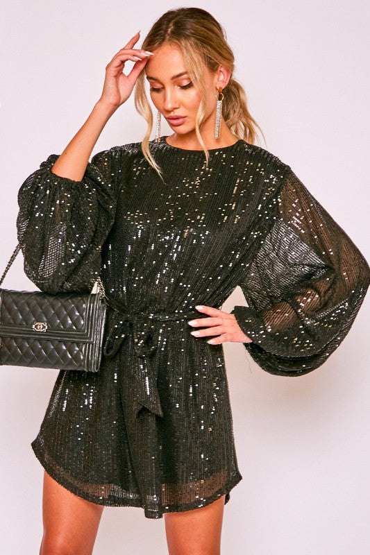 Black Sequin Dress