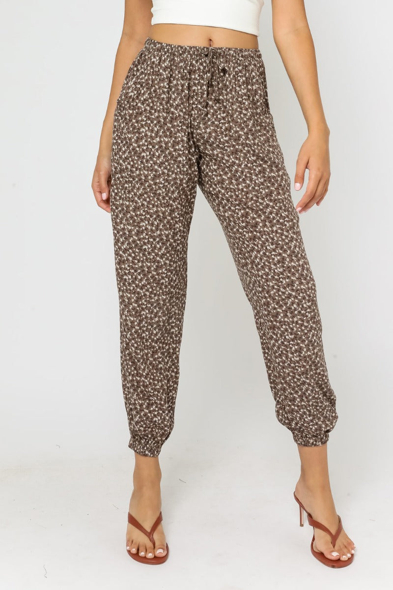 Mocha Floral Joggers