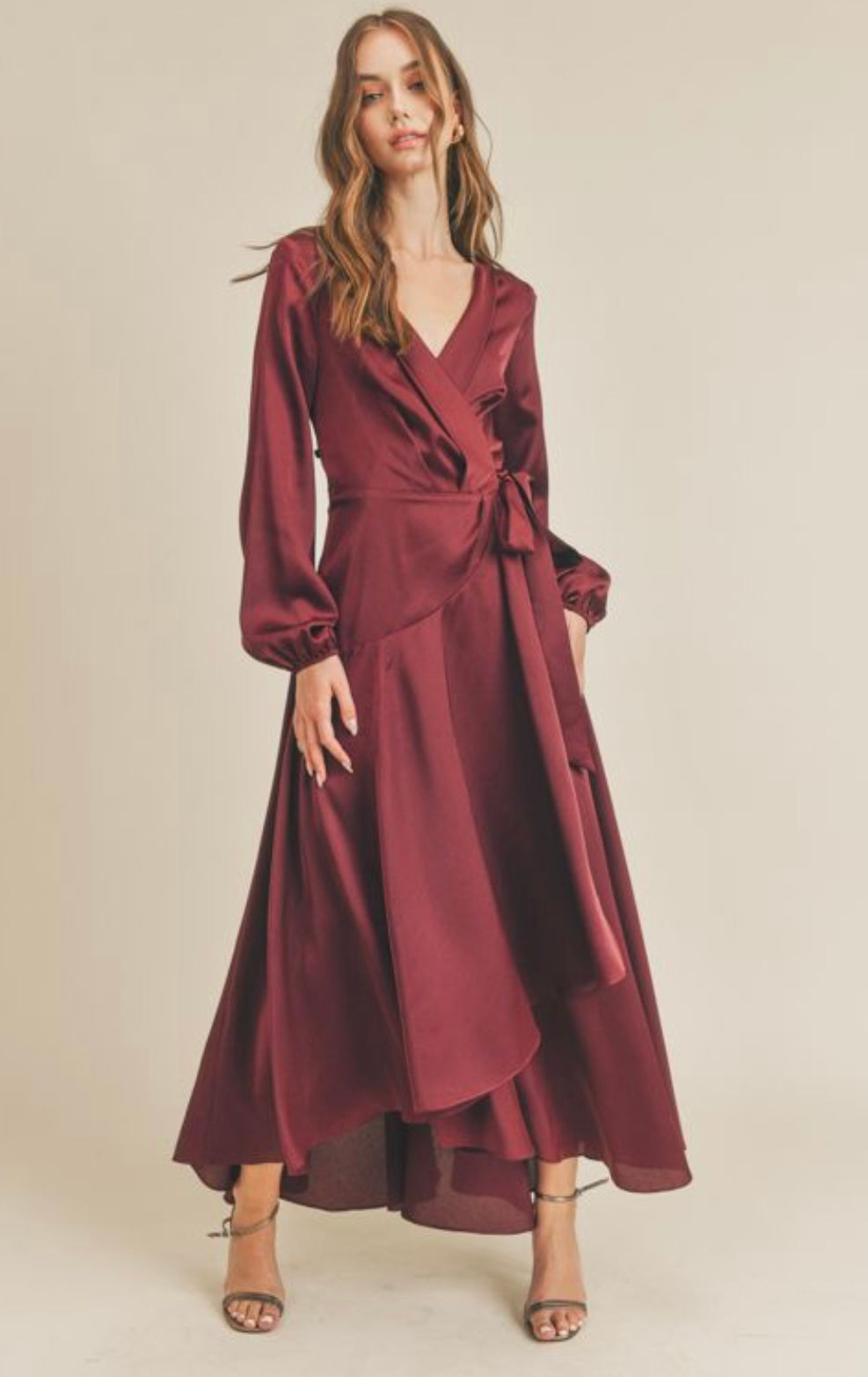 Satin Wrap Dress