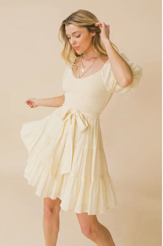 Front knot tiered dress